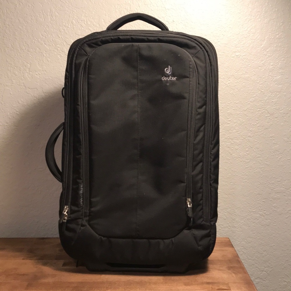 Deuter rolling carry on suitcase.